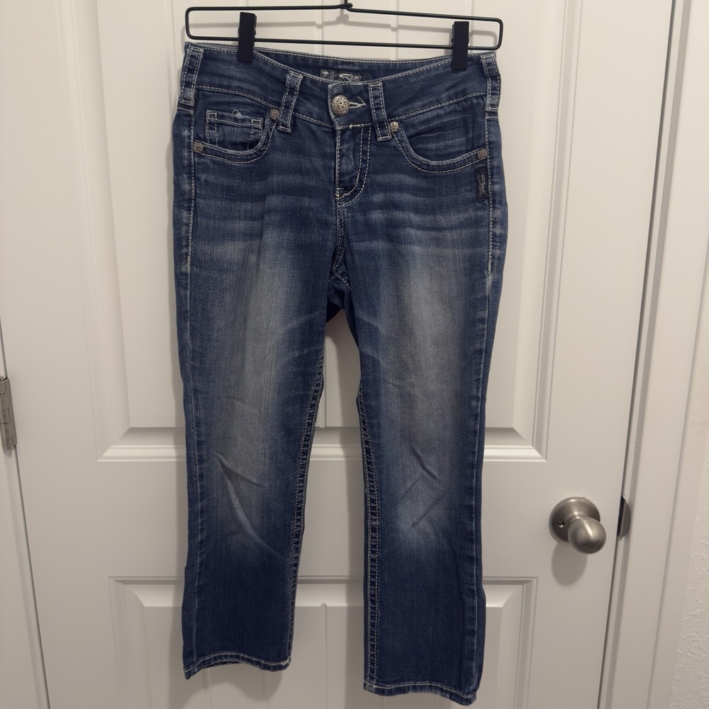 Silver Jeans Women's Suki Cropped Dark Wash Size‎ 26 Length 22.5